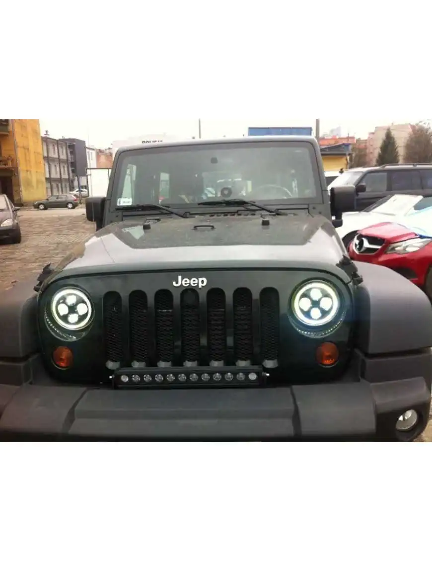 Reflektory LED Jeep Wrangler JK - HOMOLOGACJA E8