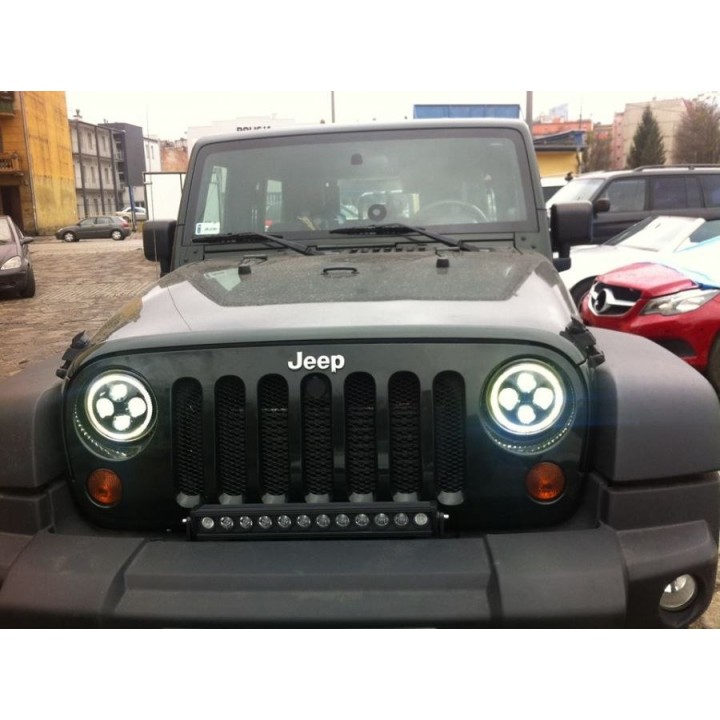 Reflektory LED Jeep Wrangler JK - HOMOLOGACJA E8