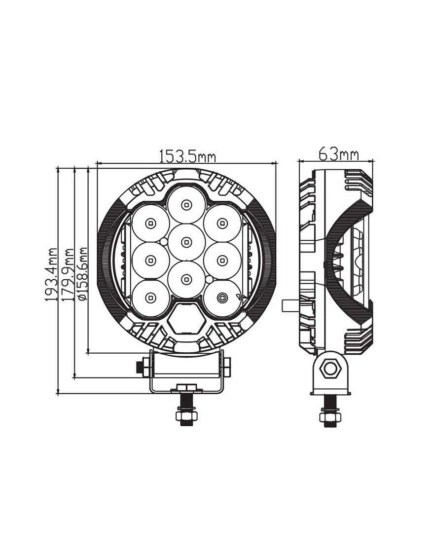 Lampa LED 75W z DRL E9