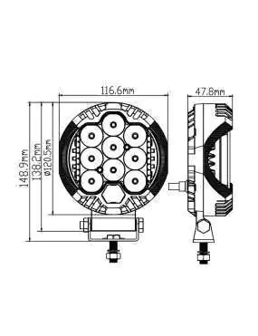 Lampa LED 45W z DRL E9