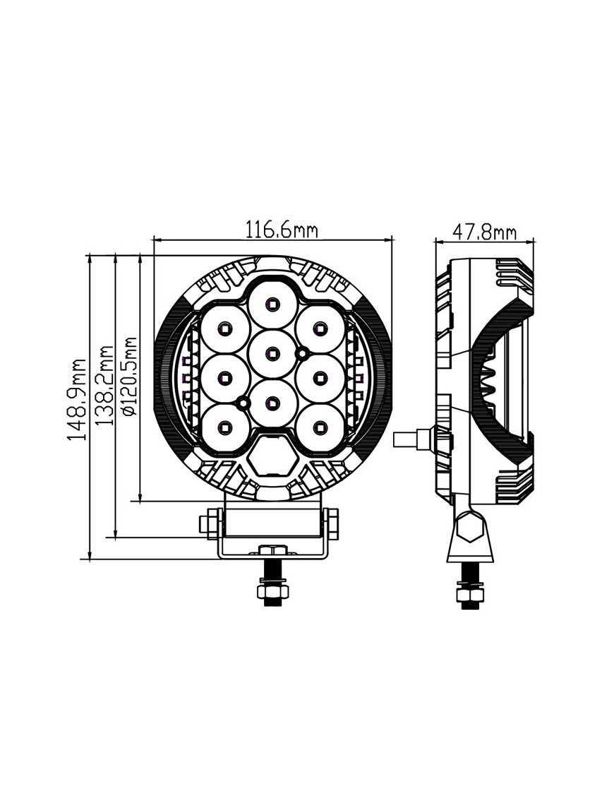 Lampa LED 45W z DRL E9