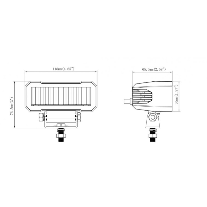 Reflektor drogowy 2xLED  12x6x5cm  1750LM