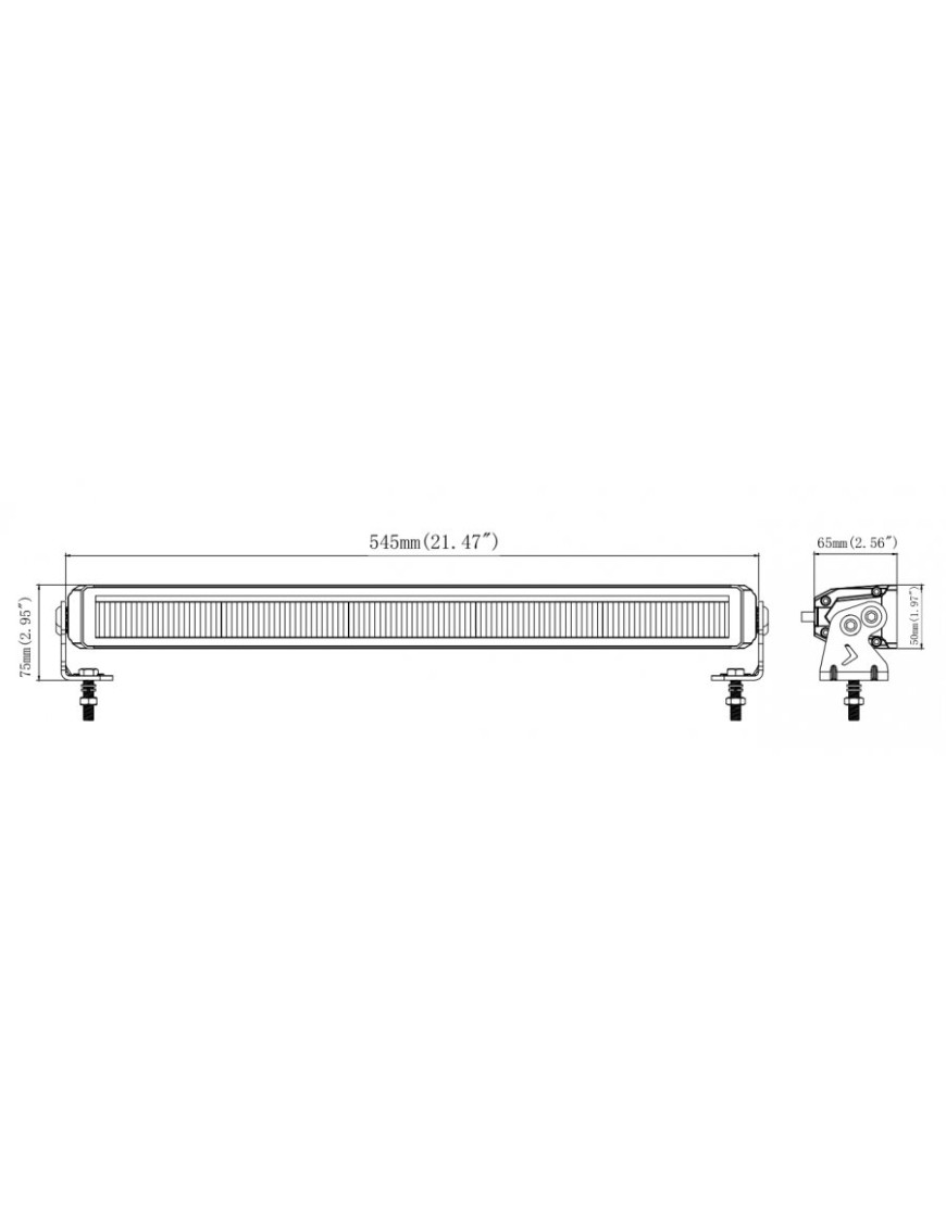 Reflektor drogowy LED + pozycja pasek LED 545mm 5730Lm