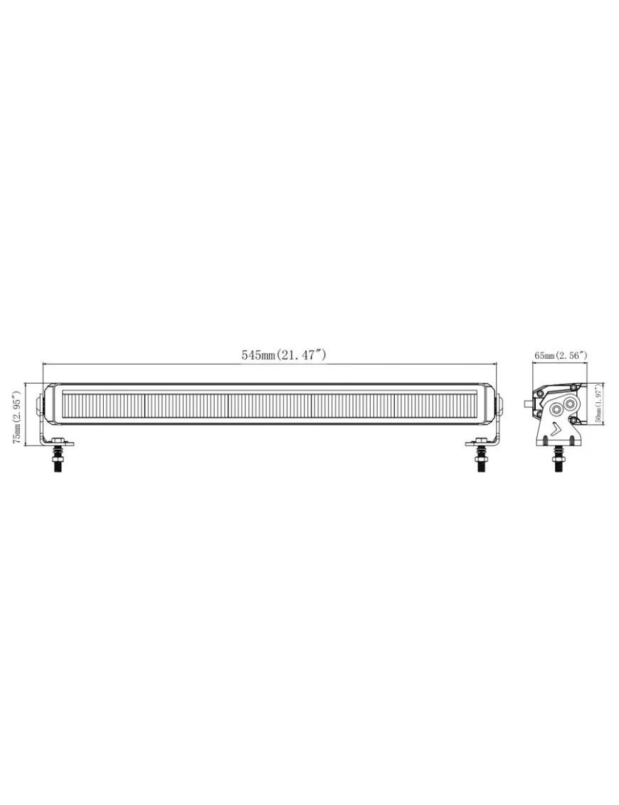 Reflektor drogowy LED + pozycja pasek LED 545mm 5730Lm