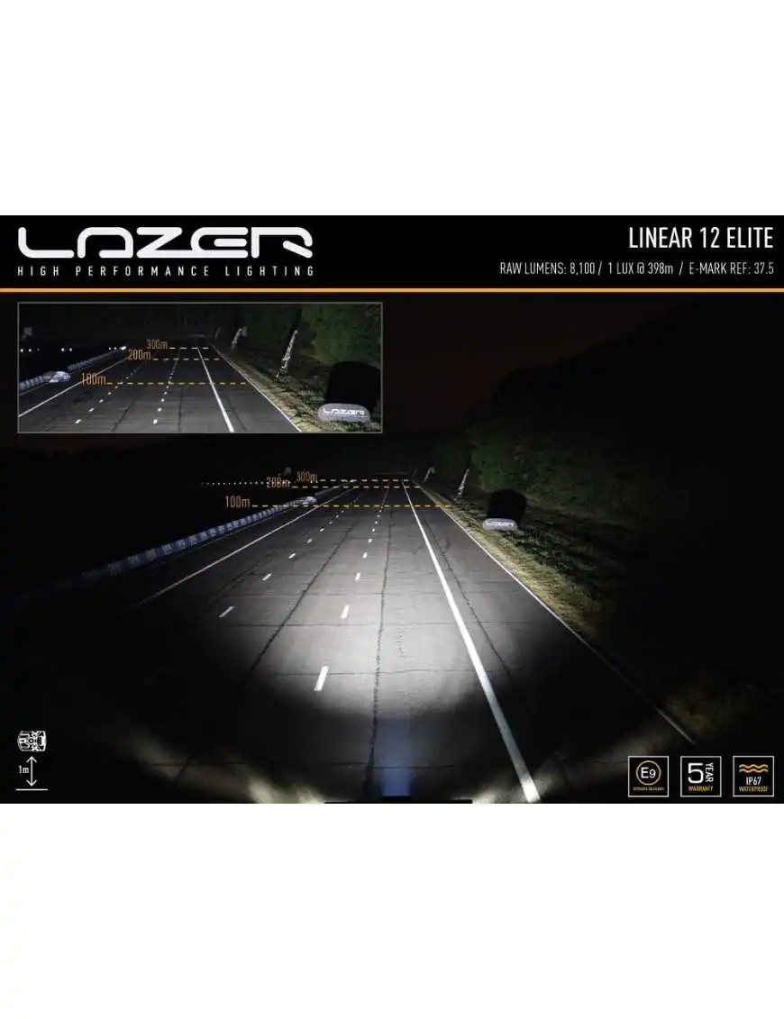 LAZER Linear 12 Elite ze światłami pozycyjnymi 0L12-PL-LNR