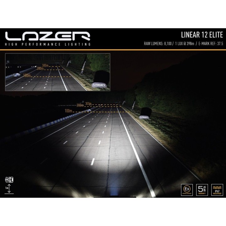 LAZER Linear 12 Elite ze światłami pozycyjnymi 0L12-PL-LNR