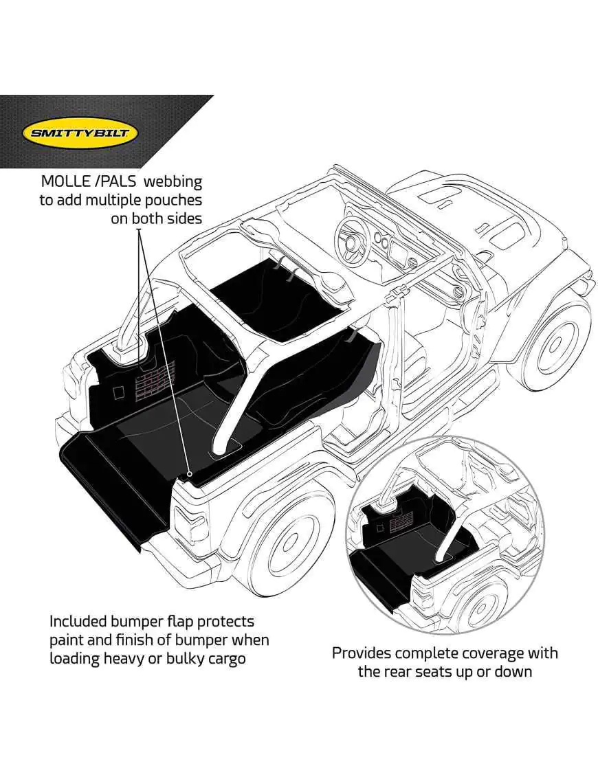 Smittybilt 87401 Cargo Liner for 2018+ Jeep Wrangler JL 4