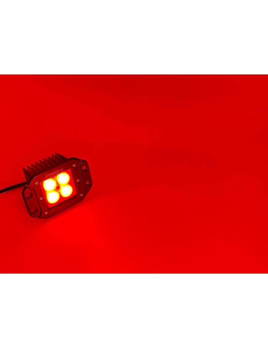 Lampa LED 4x3W Habitat Czerwona FLOOD z uchwytami montażowymi do zabudowy w zderzak Lampa LED 4x3W Habitat Czerwona FLOOD z uchwytami montażowymi do zabudowy w zderzak