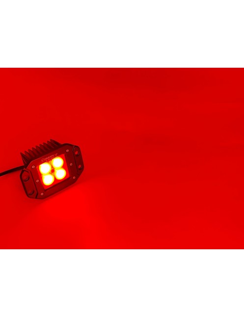 Lampa LED 4x3W Habitat Czerwona FLOOD z uchwytami montażowymi do zabudowy w zderzak