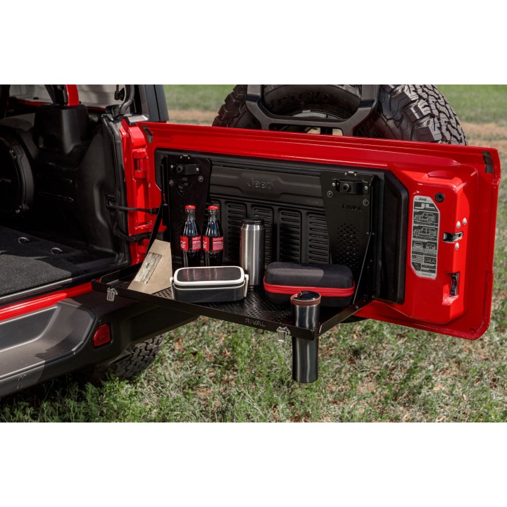 Stolik na tylne drzwi aluminiowy / klapę Wrangler JL od RIVAL