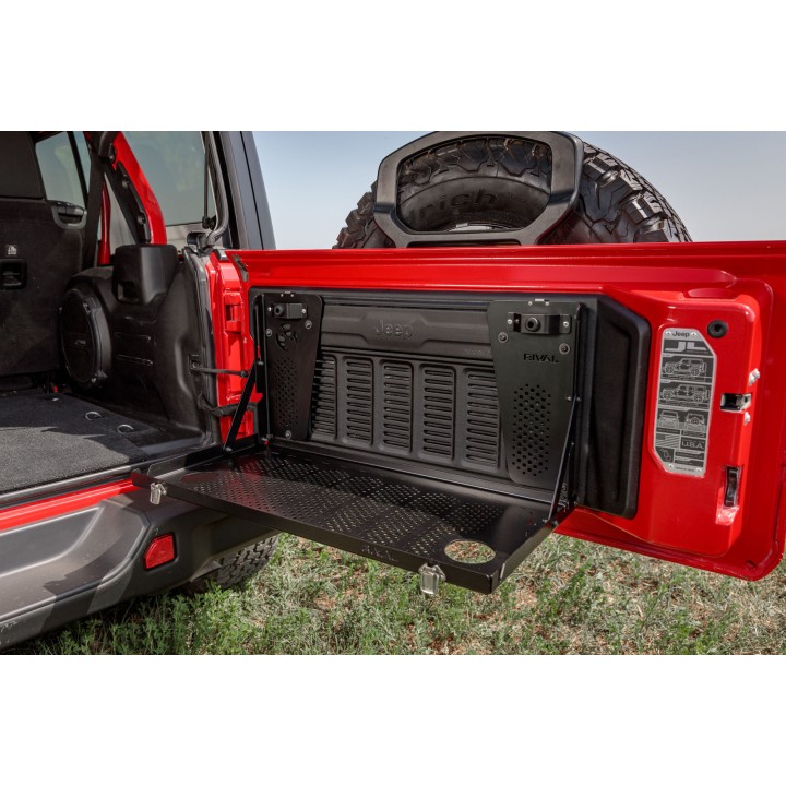 Stolik na tylne drzwi aluminiowy / klapę Wrangler JL od RIVAL