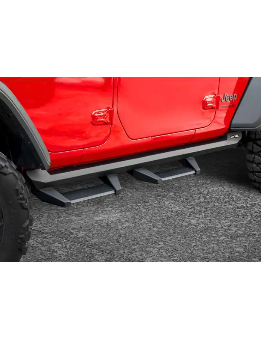 Aluminiowe progi ze stopniami do Wrangler JLU 4D od Rival