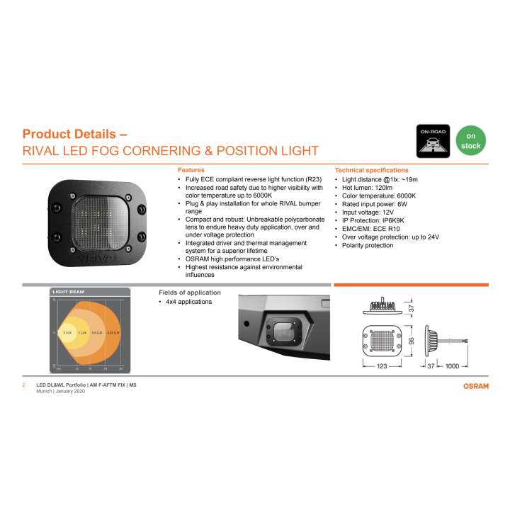 Lampa LED Rival do zabudowy