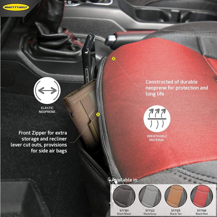 Komplet pokrowców na fotele neoprene RED Smittybilt GEN2