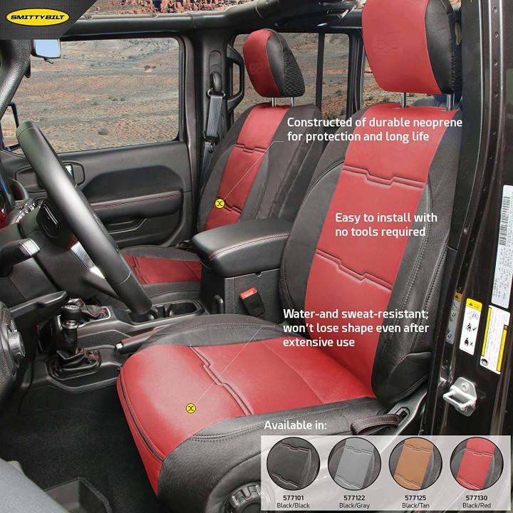 Komplet pokrowców na fotele neoprene RED Smittybilt GEN2