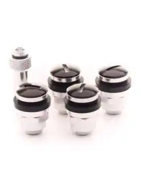 SET OF FLAT ALUMINUM AIR VALVES JR V1 - BLACK Wentyle