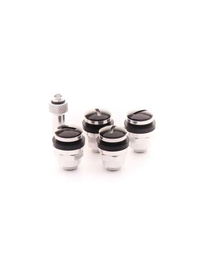 SET OF FLAT ALUMINUM AIR VALVES JR V1 - BLACK Wentyle