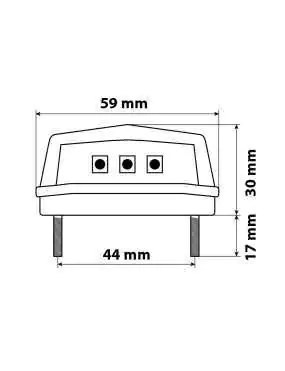 90166 3 punktowe oświetlenie tablicy rejestracyjnej LED-SMD, białe