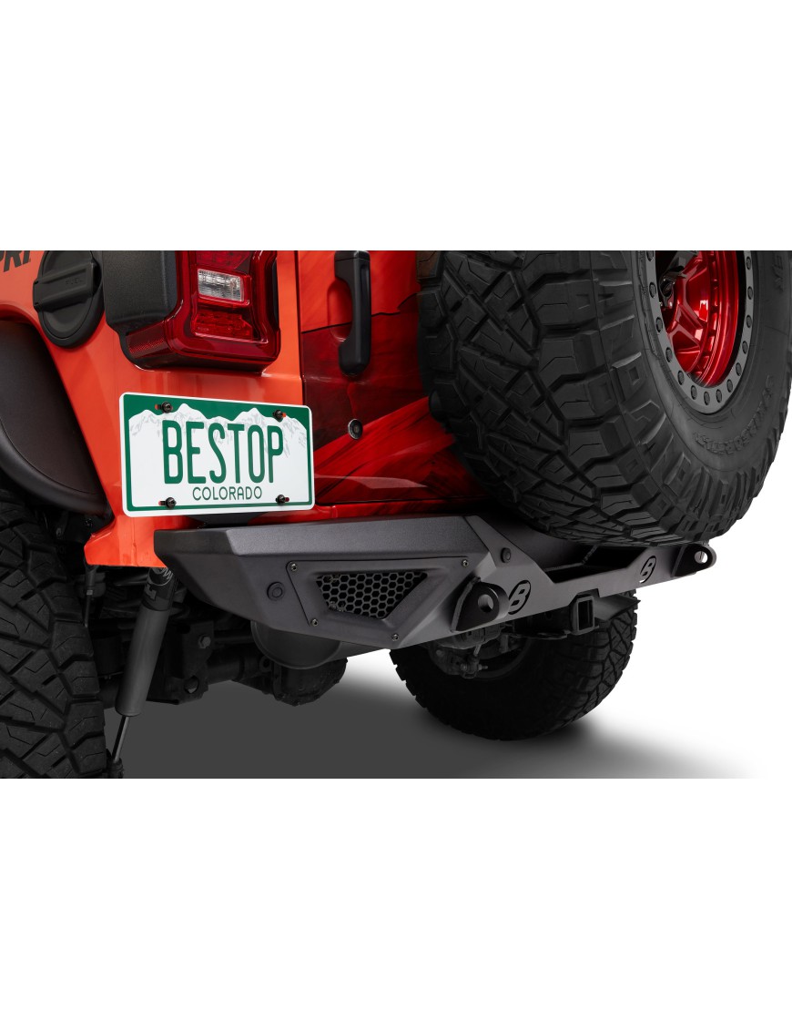 Bestop 4496101 HighRock 4x4 Granite Series Rear Bumper for 18-22 Jeep Wrangler JL