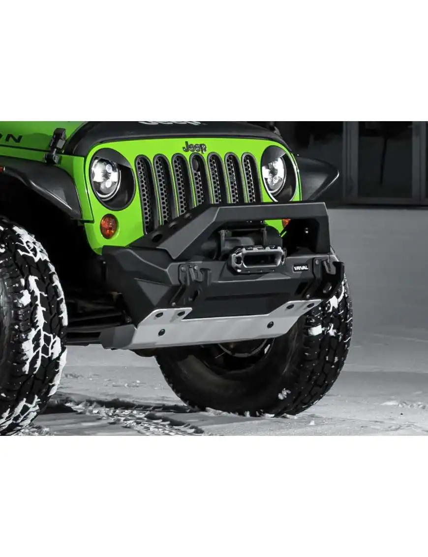 2D.2702.1-NL Front Aluminum Stubby Bumper Jeep Wrangler JL JK Gladiator (except Mojave)