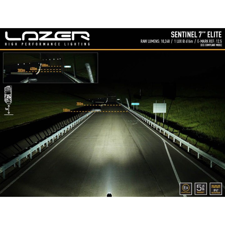 LAZER Sentinel 7" Elite - okrągła lampa LED