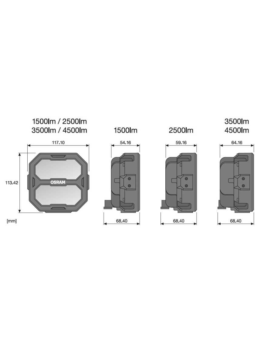 Cube PX Ultra-Wide Beam Osram 1500lm 684x1134x1171mm