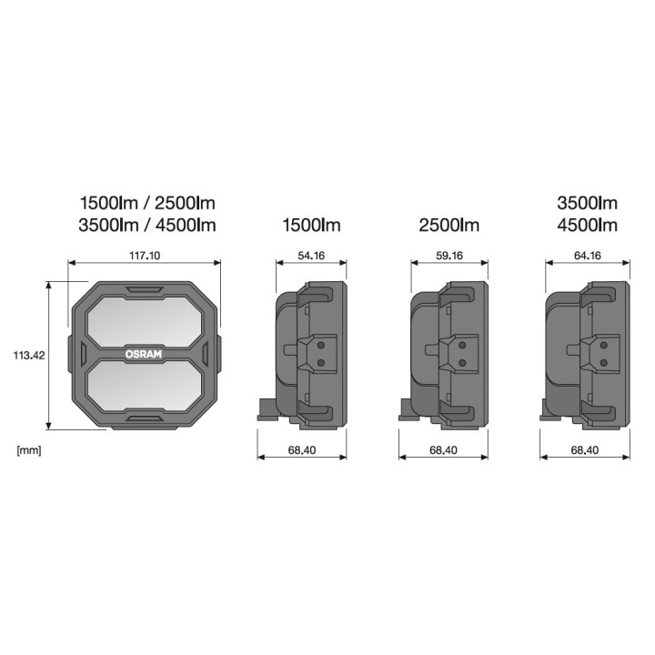 Cube PX Spot Beam 2500lm 113x117x54mm