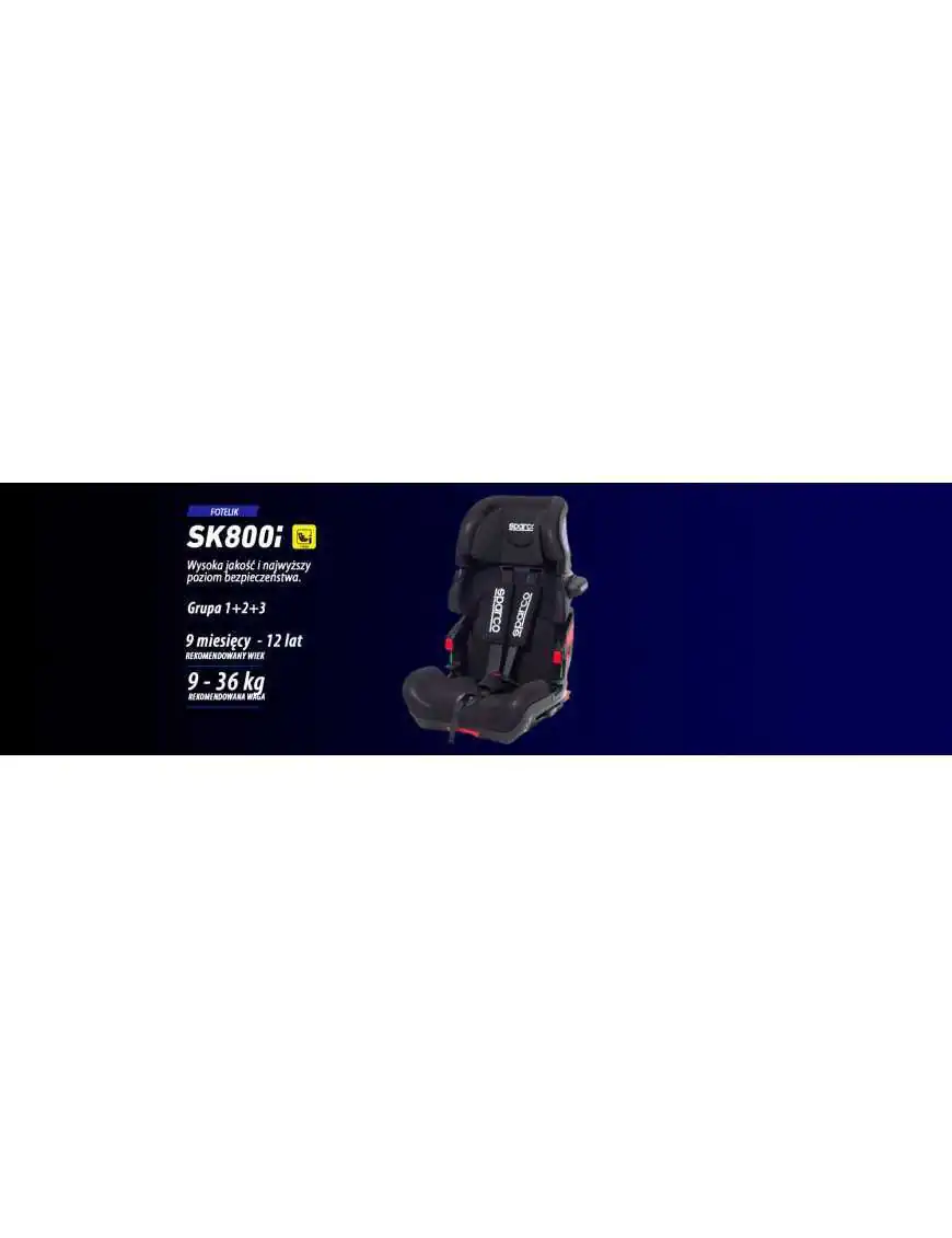 FOTELIK SPARCO SK800I CZARNY 9-36KG 9m-12lat