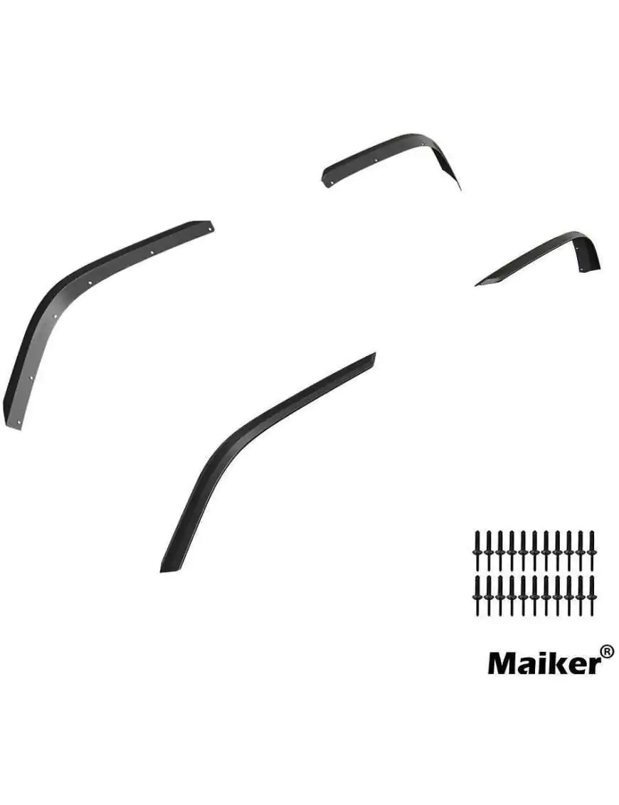 MAIKER FRONT & REAR FENDER FLARES COMPATIBLE WITH 2018-2021 JL & JLU UNLIMITED 4XE 2/4 DOORS, OFF-ROAD WHEEL FLARES LINER 4 PCS(