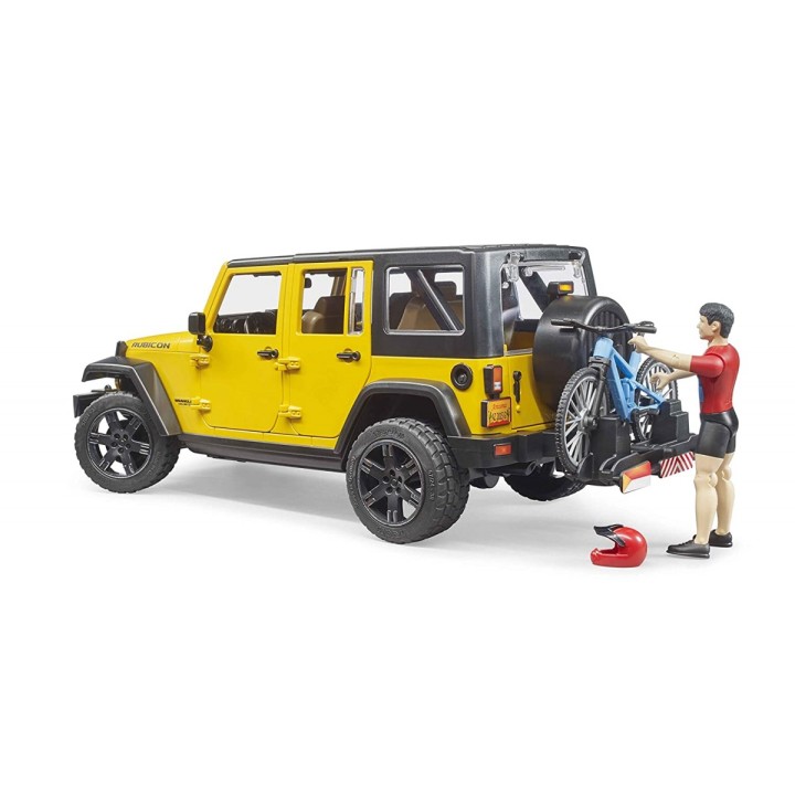 BRUDER Jeep Wrangler JK Rubicon z rowerem i figurką