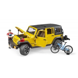 BRUDER Jeep Wrangler JK Rubicon z rowerem i figurką