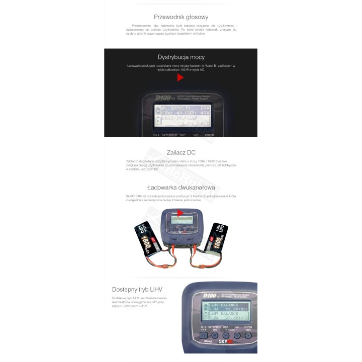 Spektrum Ładowarka Smart S2100 2x100W AC