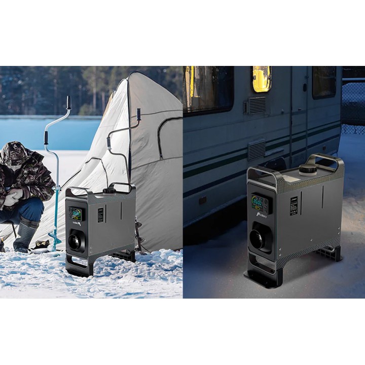 Ogrzewanie postojowe nagrzewnica HCALORY HC-A02, 8 kW, Diesel, Bluetooth (szare)