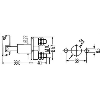 Odłącznik akumulatora (hebel) HELLA 6EK 002 843-002