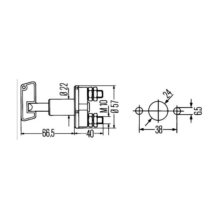 Odłącznik akumulatora (hebel) HELLA 6EK 002 843-002