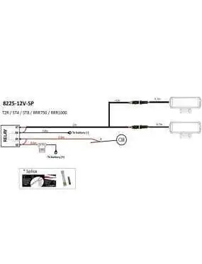 Harness for mounting 2 LAZER lamps (T-2, ST, TRIPLE-R, Linear series)