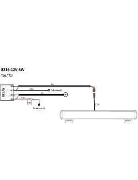 Harness for mounting 1 LAZER lamp (T-16, T-24 series) - with switch