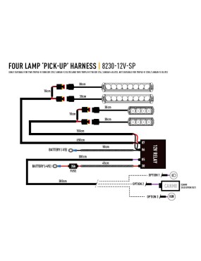 Wiązka do montażu 4 lamp LAZER na autach typu "pick-up" (seria ST Evolution, TRIPLE-R, Linear)