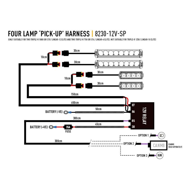 Wiązka do montażu 4 lamp LAZER na autach typu "pick-up" (seria ST Evolution, TRIPLE-R, Linear) - ujęcie 4