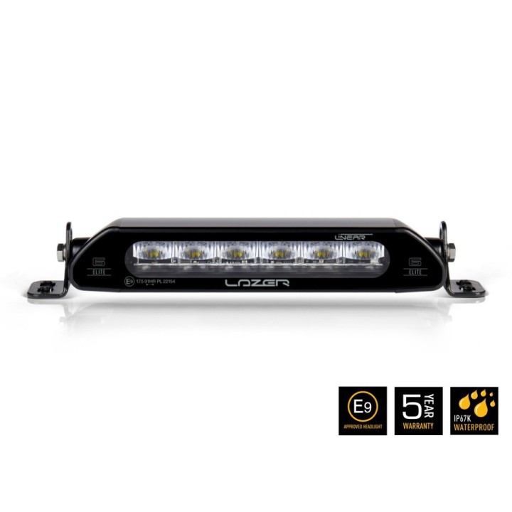Zestaw dwóch lamp LAZER Linear 6 Elite z systemem montażu w fabrycznym grillu - Volkswagen Caddy (2015-) - ujęcie 5