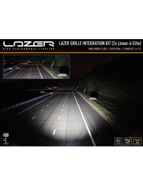 Zestaw dwóch lamp LAZER Linear 6 z systemem montażu w fabrycznym grillu - Isuzu D-Max (2021 -)