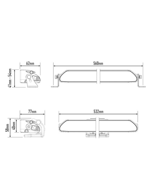 Zestaw lampy LAZER Linear 18 Elite - z systemem montażu w fabrycznym grillu - Nissan Navara NP300 (2015 -)