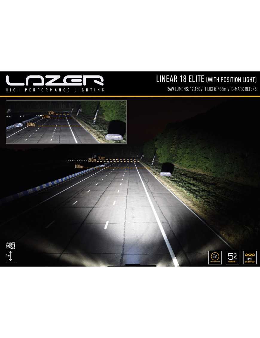 LAZER Linear 18 Elite ze światłami pozycyjnymi