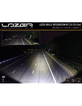 Zestaw dwóch lamp LAZER ST4 Evolution z systemem montażu w fabrycznym grillu - MAN TGE (2018 -)