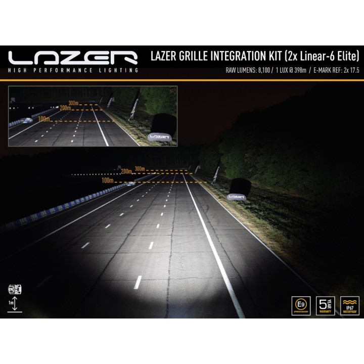 Zestaw dwóch lamp LAZER Linear 6 Elite z systemem montażu w fabrycznym grillu - RAM 1500 (2019 -) - ujęcie 6