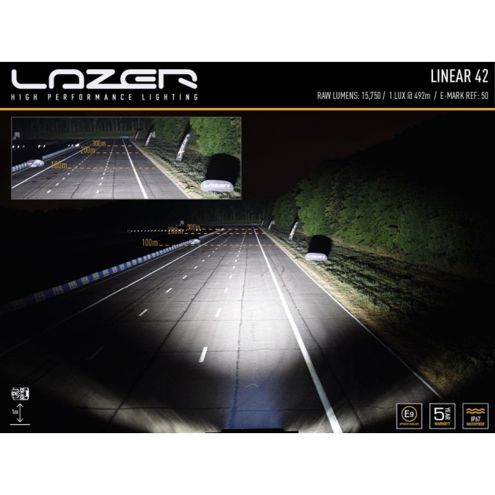 Lampa LAZER Linear 42 z zestawem do montażu na dachu – Isuzu D-Max (2021 -) bez relingów dachowych - ujęcie 3