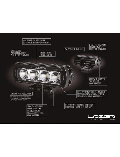 Zestaw dwóch lamp LAZER ST4 Evolution z systemem montażu w fabrycznym grillu - Volkswagen T6.1 (2019 -)