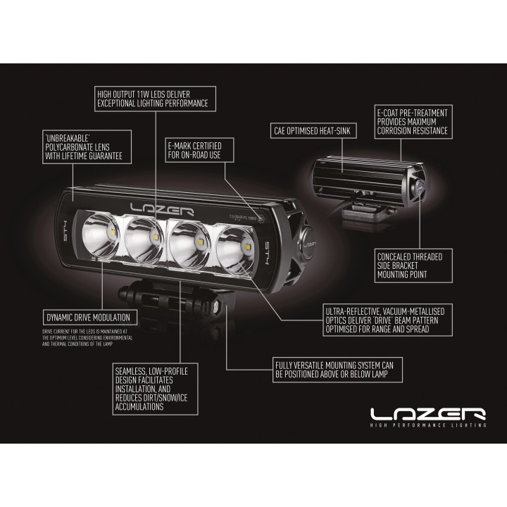 Zestaw dwóch lamp LAZER ST4 Evolution z systemem montażu w fabrycznym grillu - Volkswagen T6.1 (2019 -) - ujęcie 6