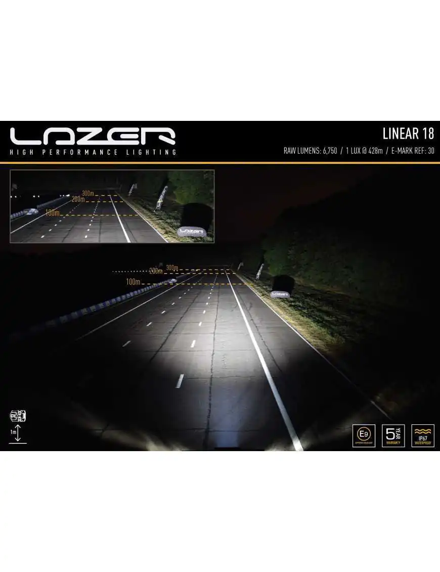 Zestaw lampy LAZER Linear 18 - z systemem montażu w fabrycznym grillu - Ford Connect (2018 -)