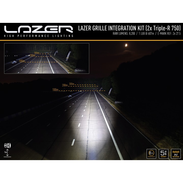 Zestaw dwóch lamp LAZER TRIPLE-R 750 (Gen2) z systemem montażu w fabrycznym grillu - Ford Transit (2019 -) - ujęcie 4